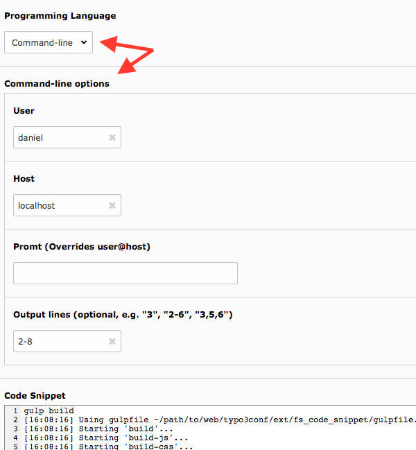 preview of the configuration for the command line option preview of the configuration for the command line option